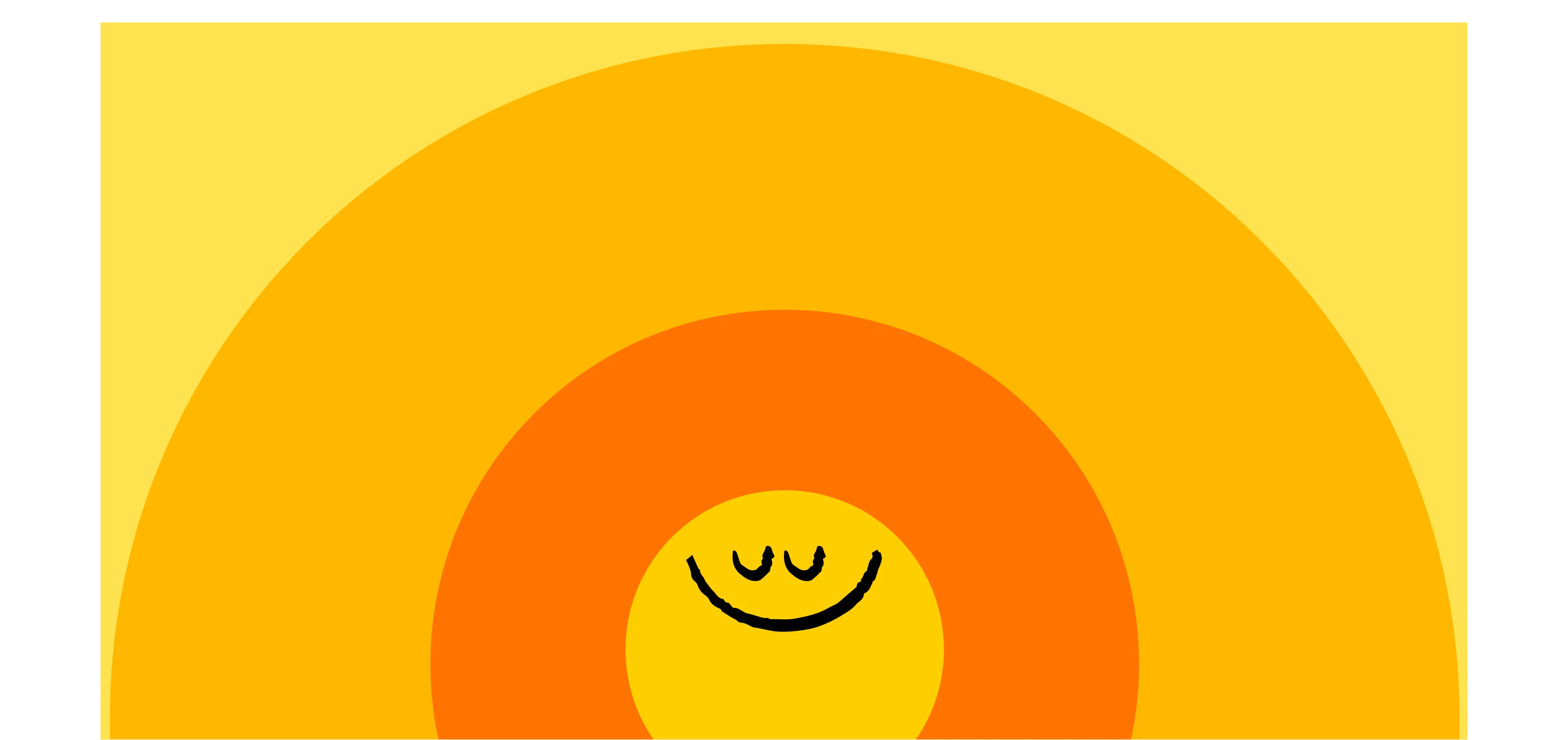 Smiling face in orange and yellow sun